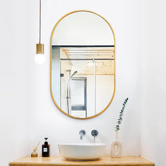 Gold 20 x 33 Inch Metal Oval  Mirror