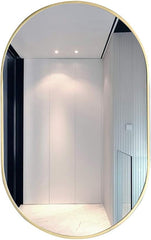 Gold 20 x 33 Inch Metal Oval  Mirror