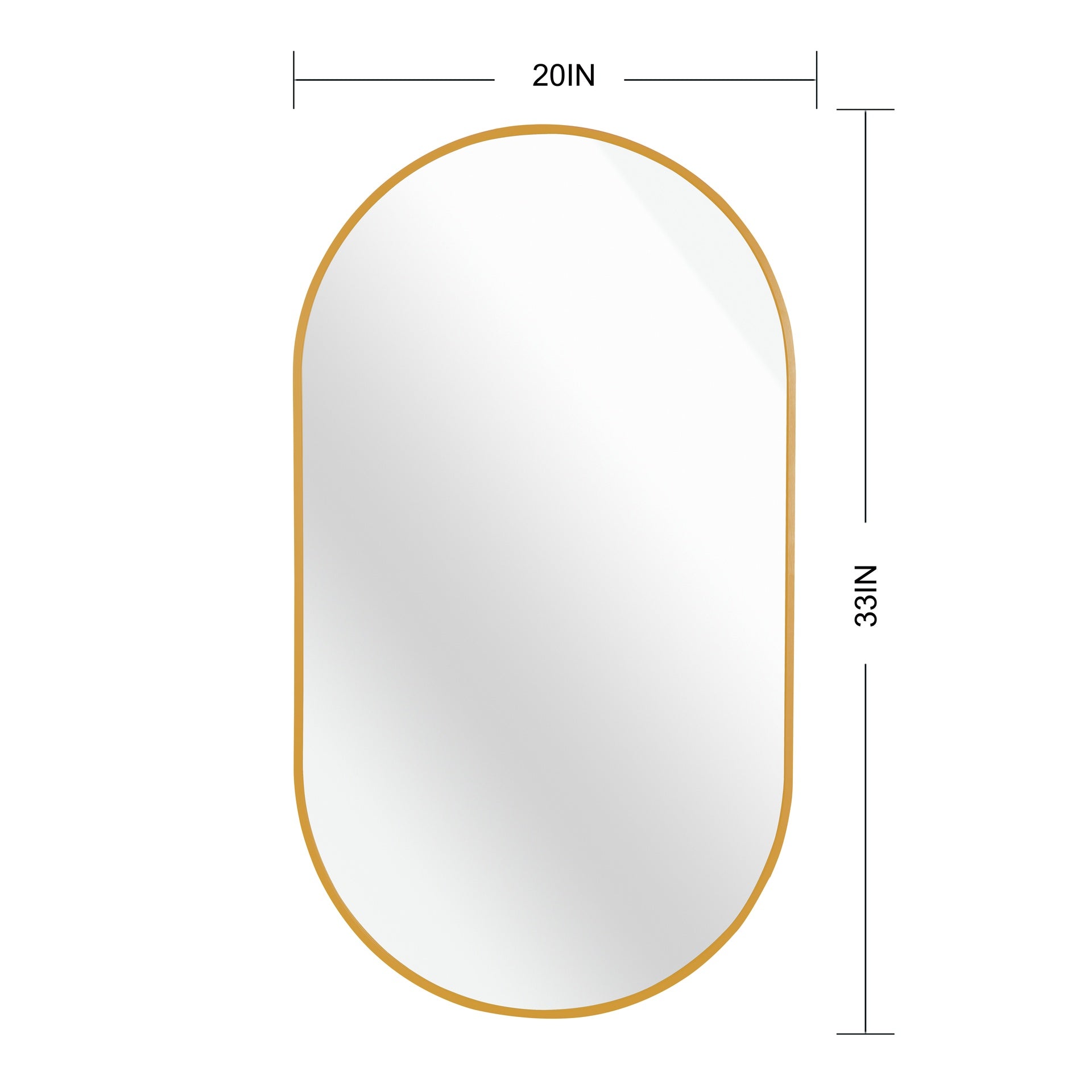 Gold 20 x 33 Inch Metal Oval  Mirror