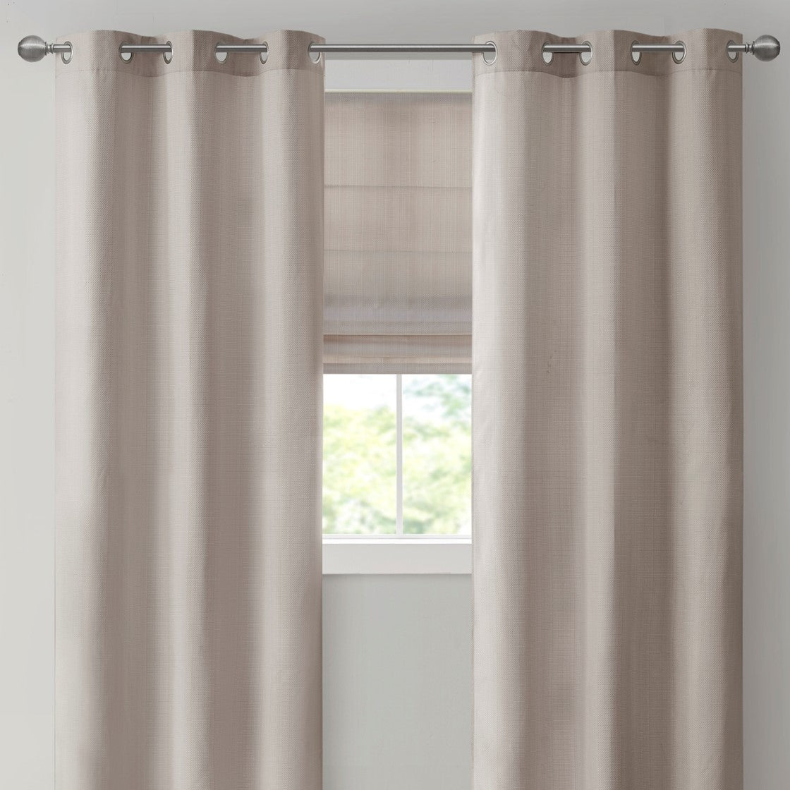 Basketweave Room Darkening Cordless Roman Shade