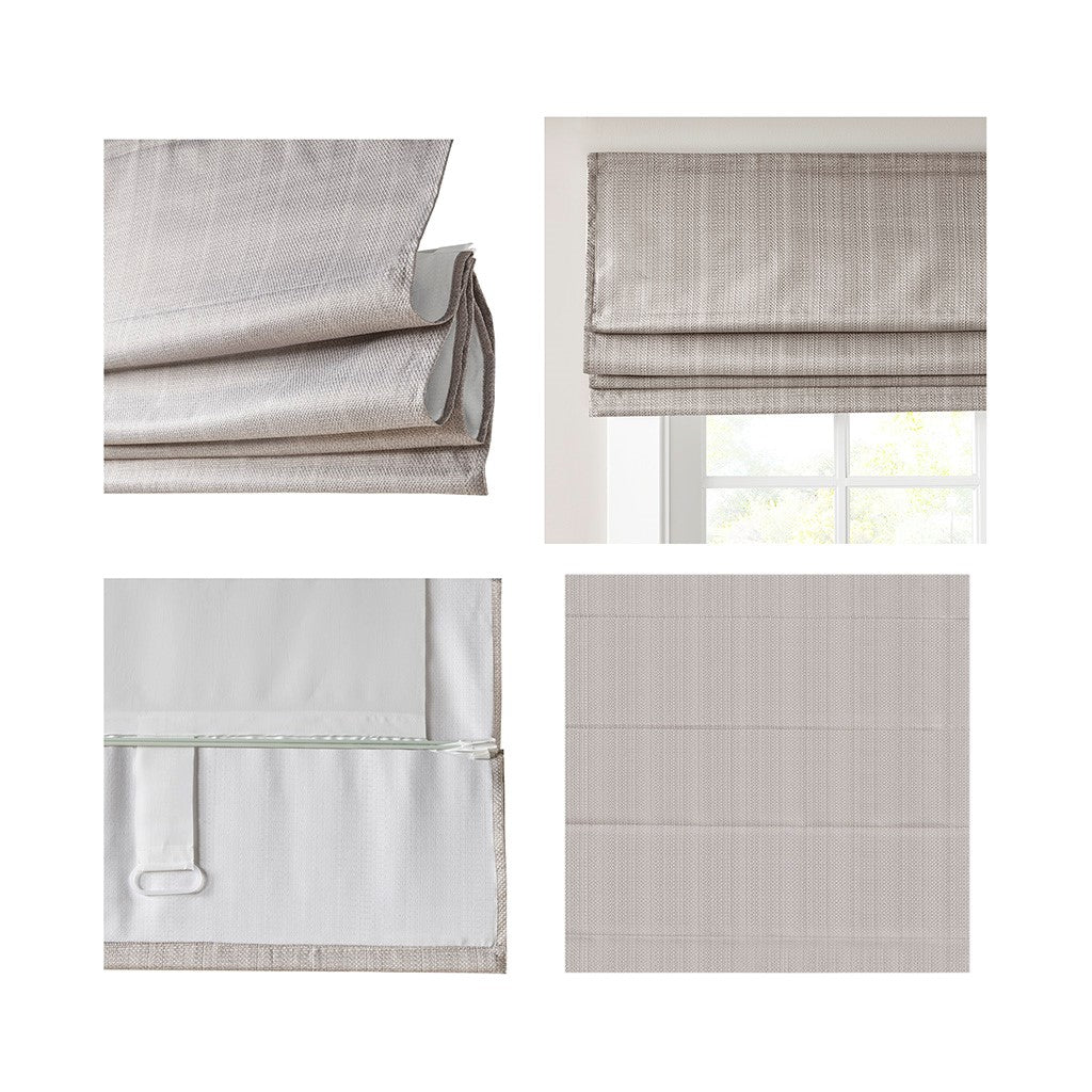 Basketweave Room Darkening Cordless Roman Shade