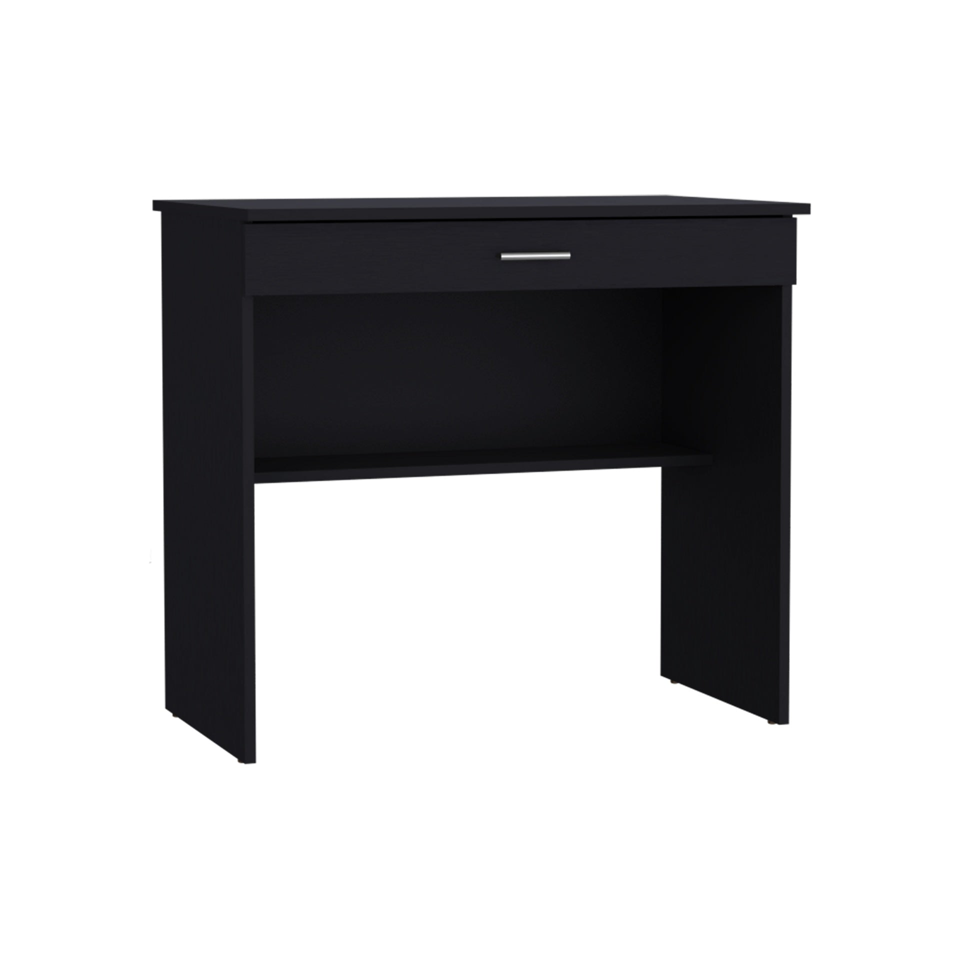 Montana Storage Desk, Spacious Stylish with Drawer and Shelf, Black