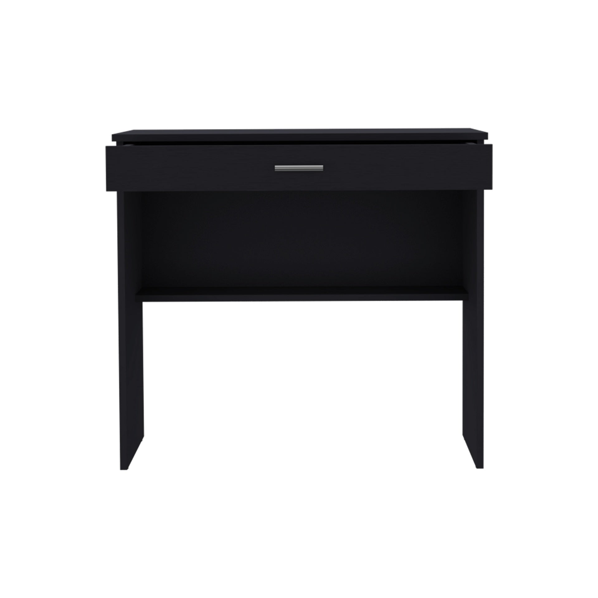 Montana Storage Desk, Spacious Stylish with Drawer and Shelf, Black