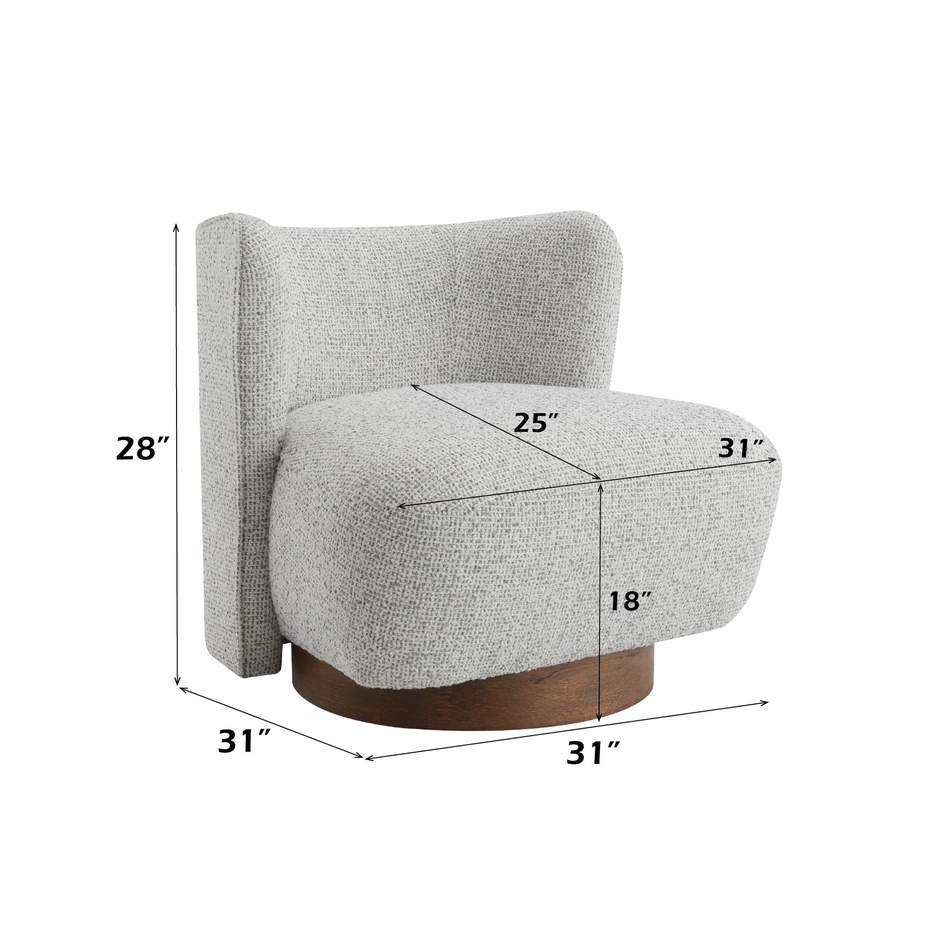 Lisa  Gray Tweed Accent Chair