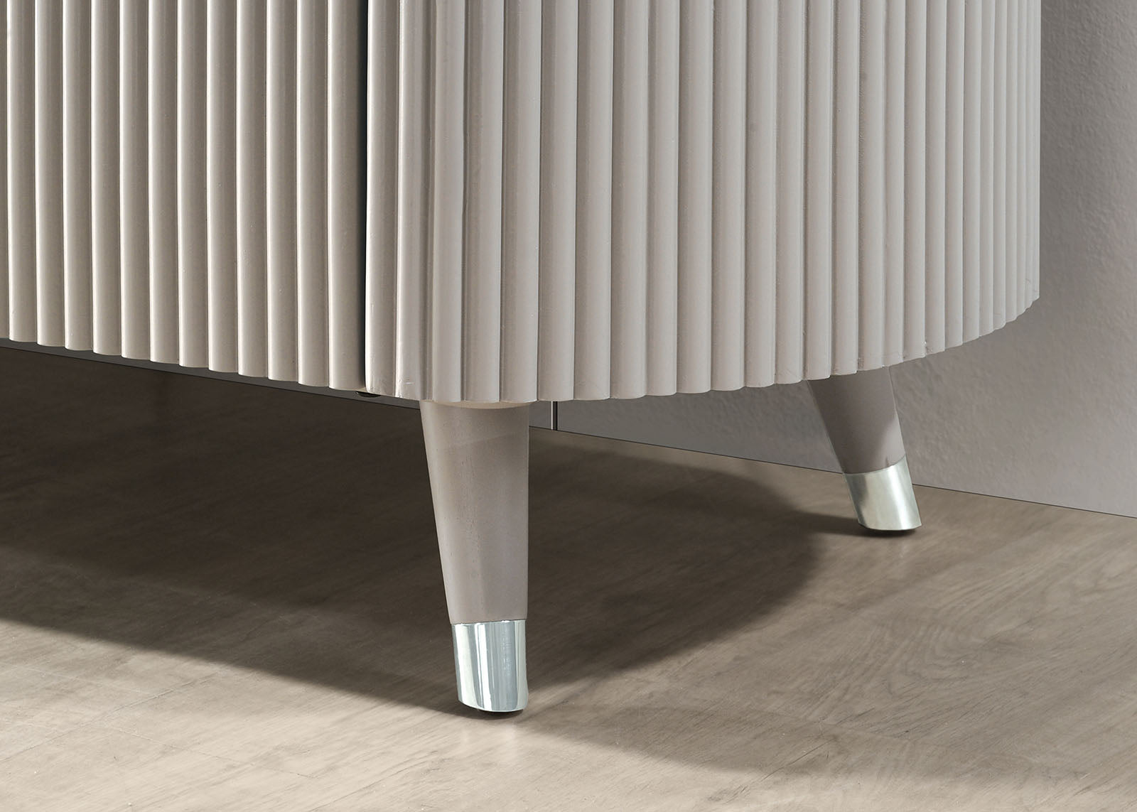 Contemporary Style 1pc Nightstand Stone Top French And English Dovetail Drawers Chrome Pulls Silver line Accent Light Gray Finish Bedroom Furniture