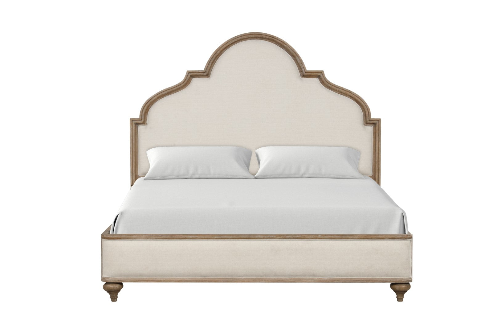 Gorgeous Classic Rustic Oak 1pc Queen Size Bed Solid wood Unique Legs Bedroom Furniture Traditional Look Upholstered Bedframe