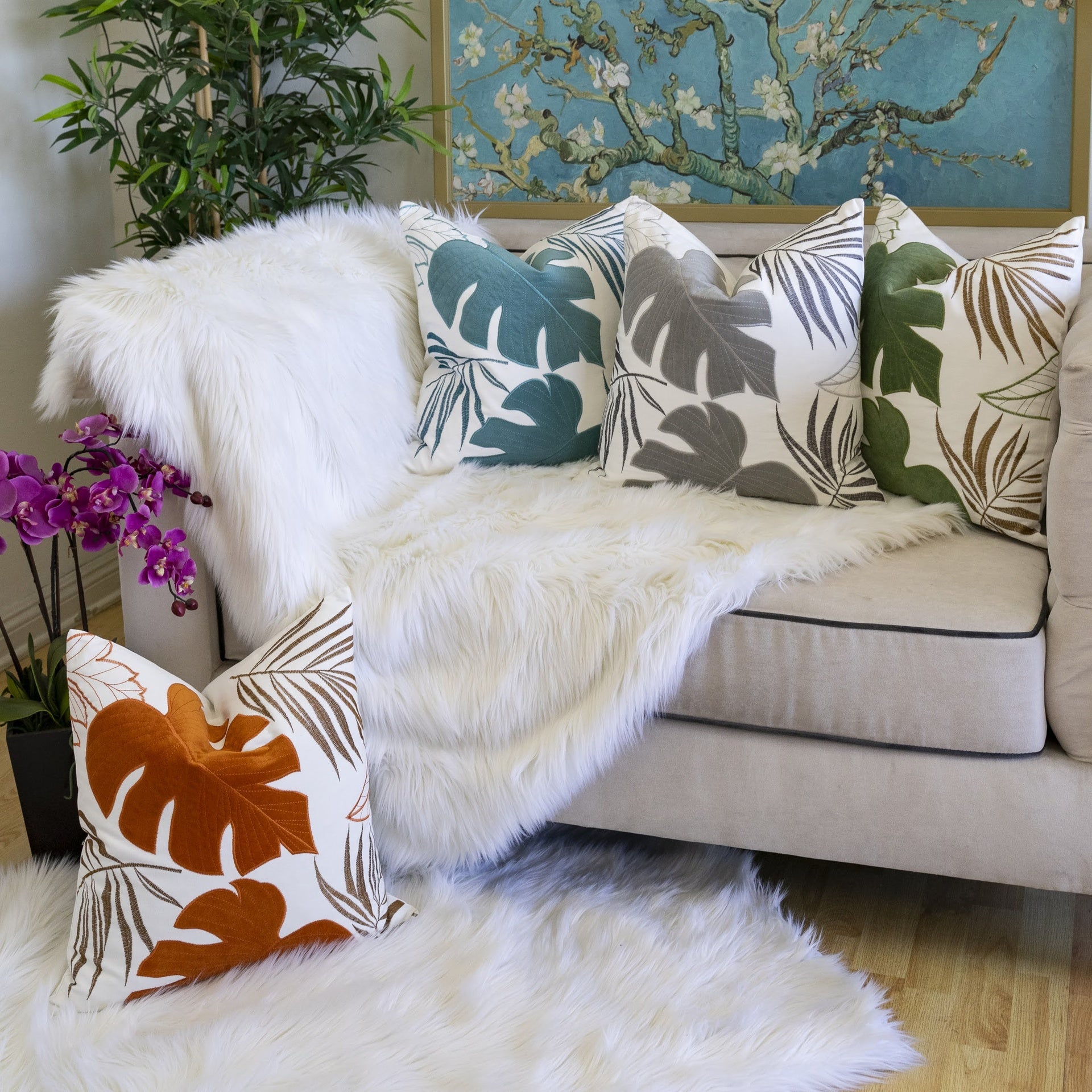 Autumn Vibes Leaf Accent Pillow