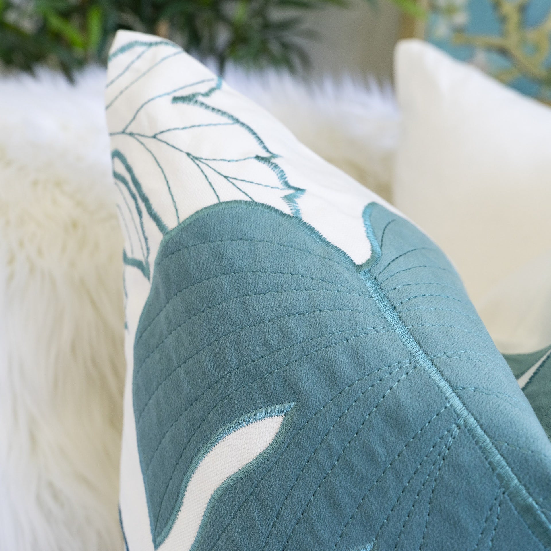 Autumn Vibes Leaf Accent Pillow