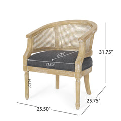 Accent Chair Rubber Wood Charcoal