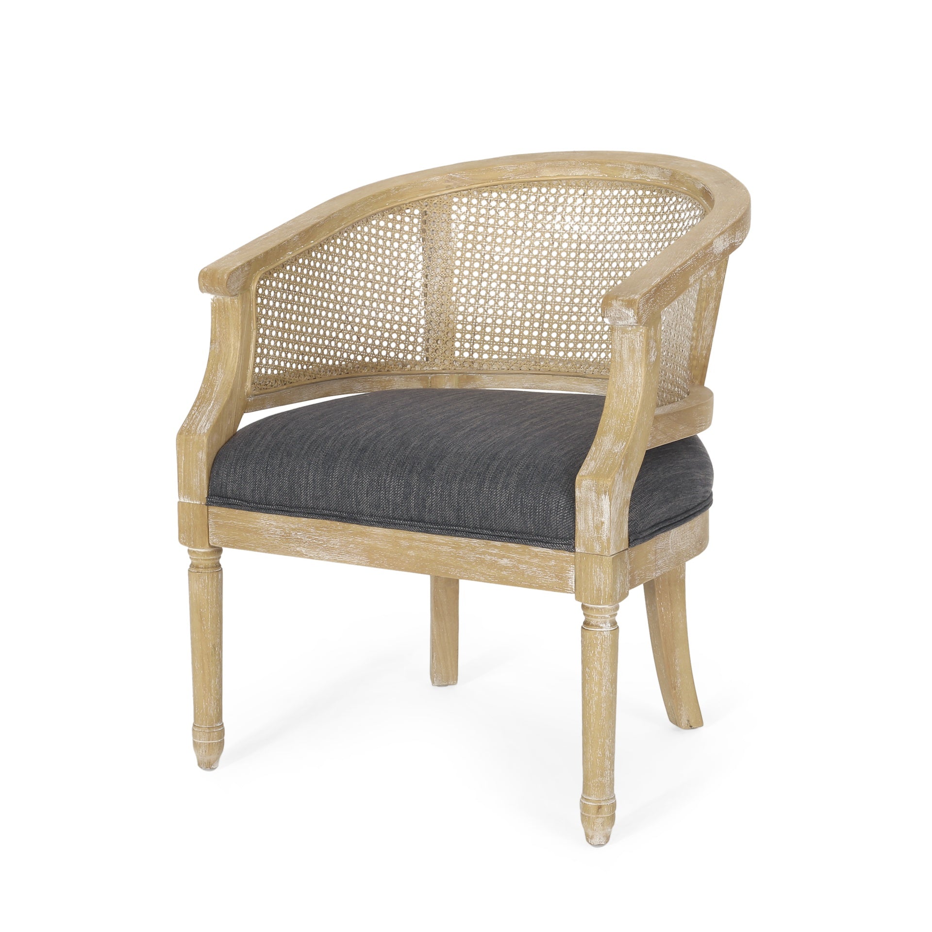 Accent Chair Rubber Wood Charcoal