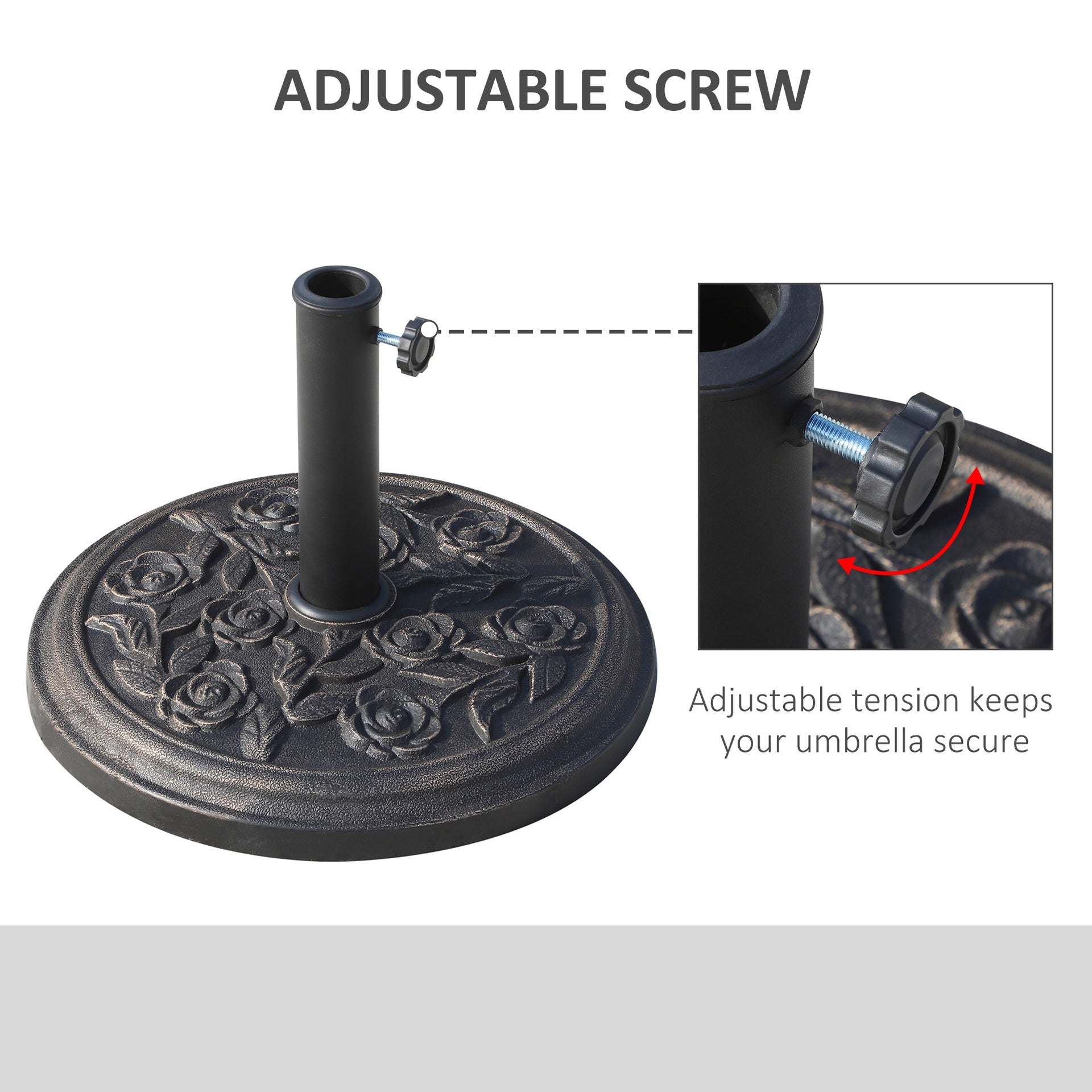Round Resin Umbrella Base Stand Market Parasol Holder