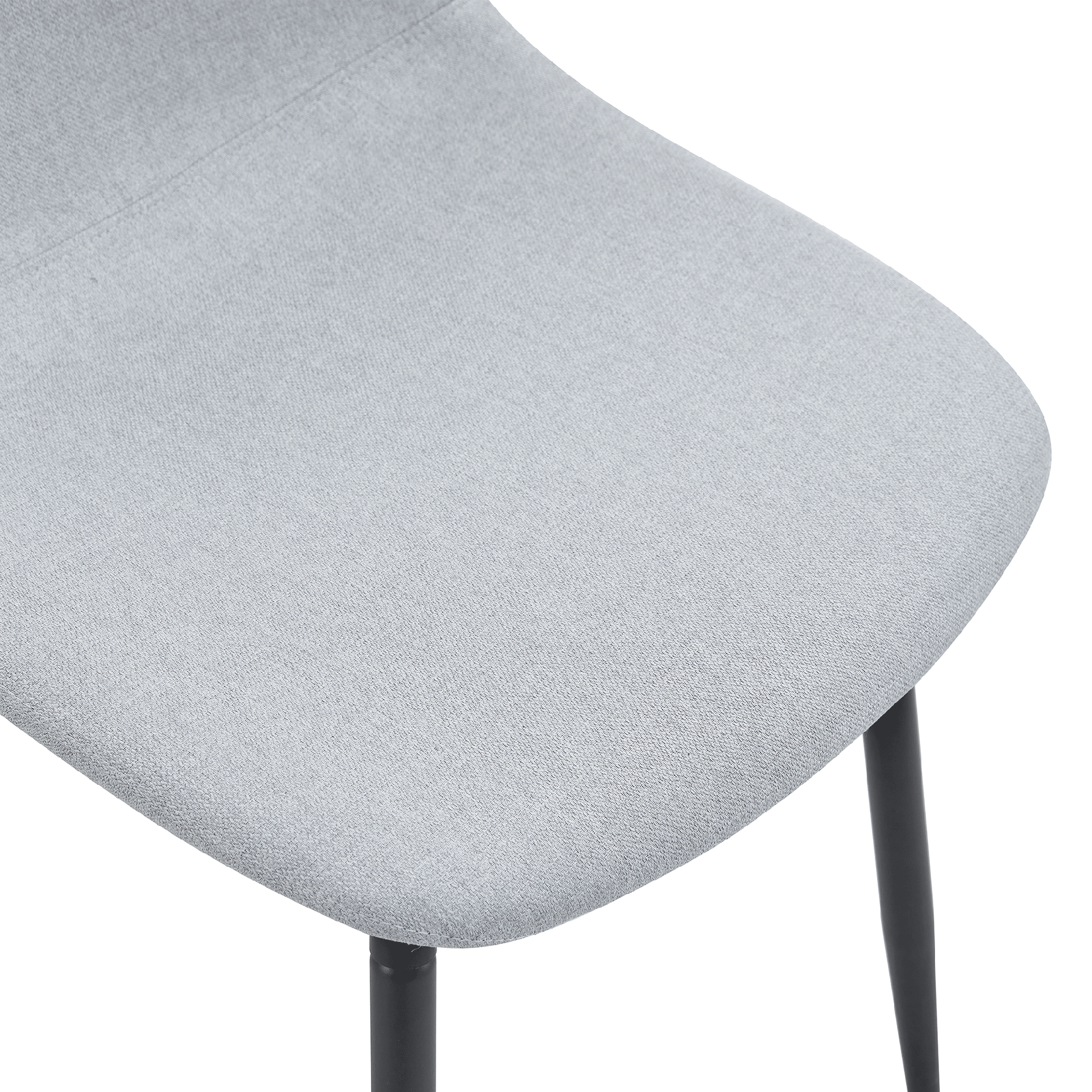 Table and chair set.71*35.4 inch White And Black Spliced Dining Table With Storage Function In The Middle Of The Table Legs.Paired With 6 Light Gray Linen Fabric Chairs.
