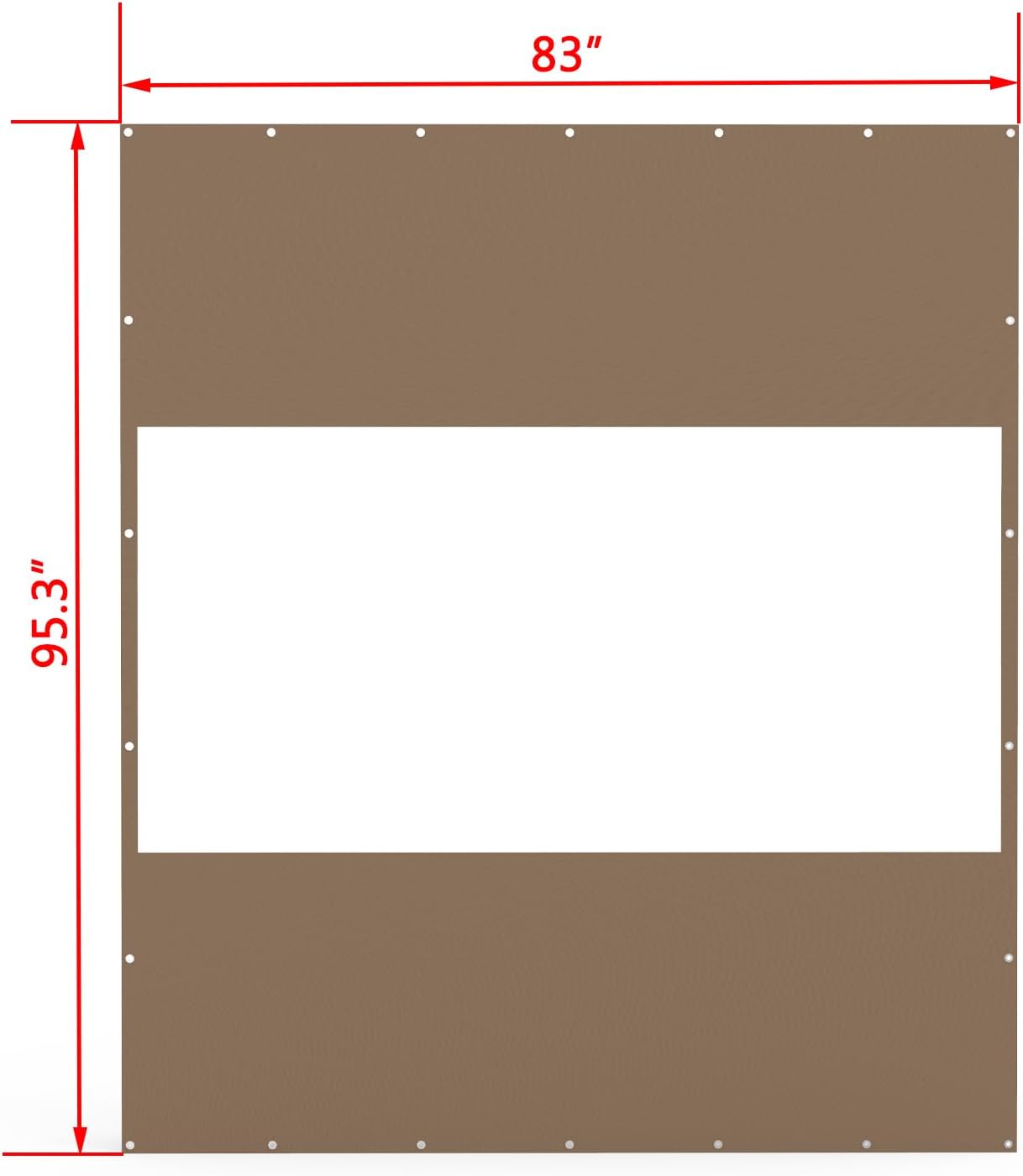 Heavy Duty Outdoor Clear Panel Curtain, 18 oz Waterproof PVC Polyester Curtain, Weather Resistant & Tearproof for Patios, Gazebos, Pergolas, Privacy Screen (8'H x 7'W, Brown)