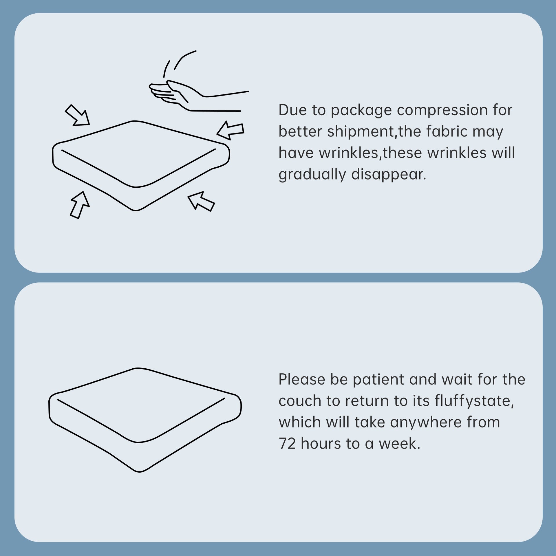 L-shaped modular sofa no assembly ergonomic design pet-friendly luxuryCorduroy Fabric fabric extra-wide curved armrests 32D high-resilience sponge for living rooms bedroom,Blue