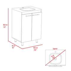 Light Oak 2-Door Rectangle Freestanding Vanity Cabinet