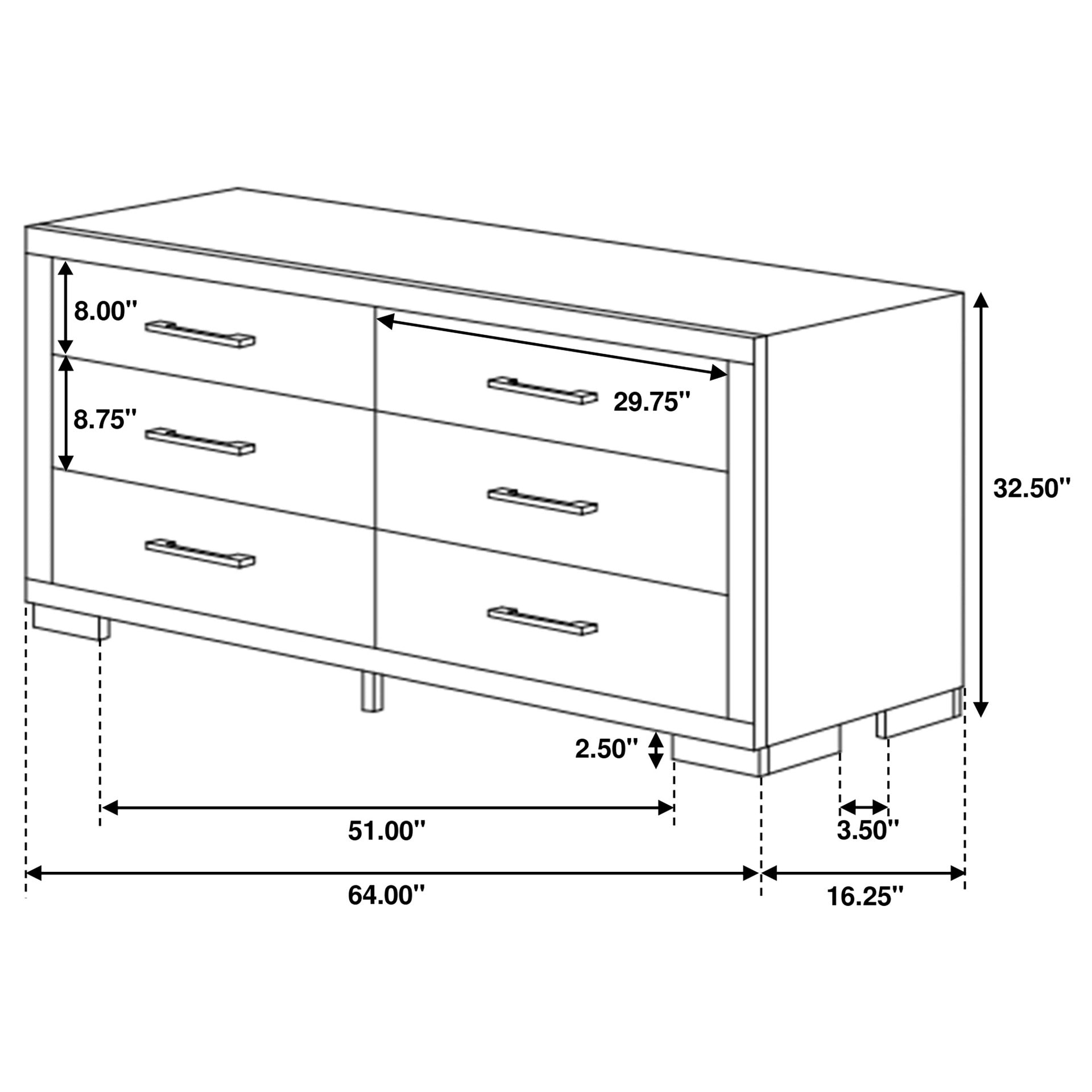Tokyo Cappuccino 6-piece Platform Bedroom Set with 2 Nightstands