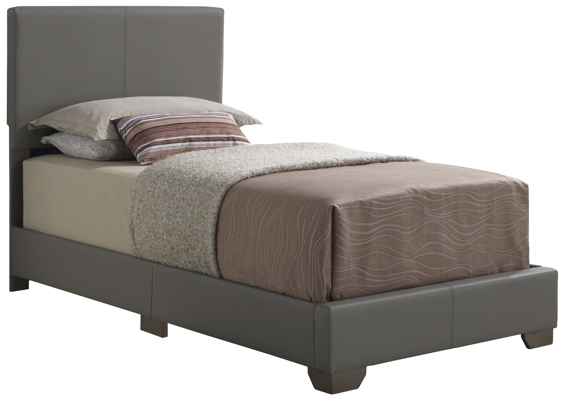 Charming Light Grey Full Bed For Cozy Spaces