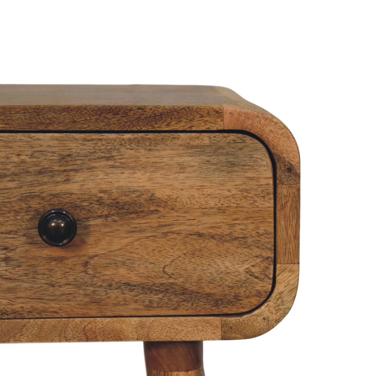 Avora Mini Oak-ish Nightstand with 1-Drawer, Nordic Legs, Light Brown