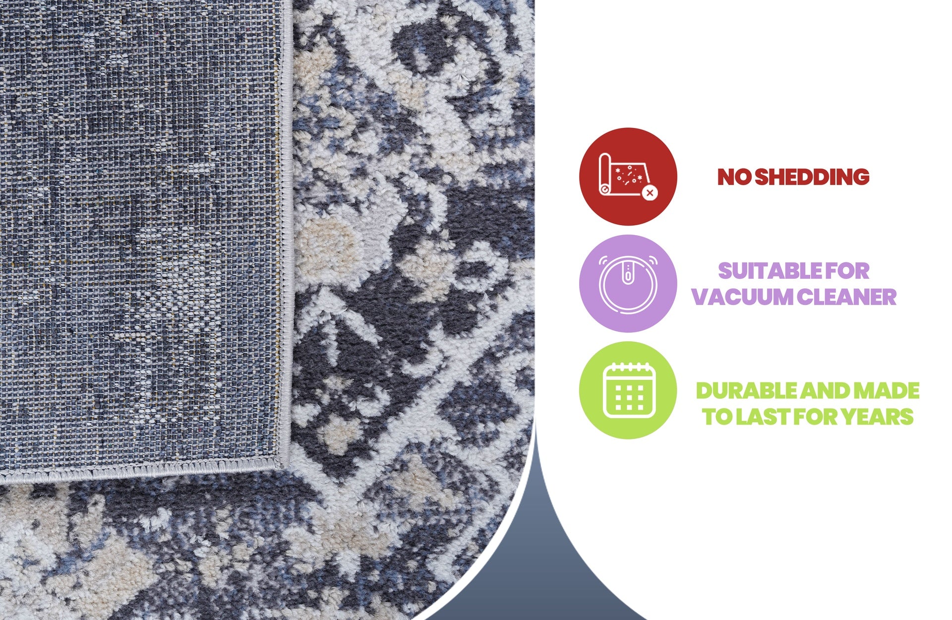 PAYAS Collection 6X9 Grey / Blue / Traditional Area Rug