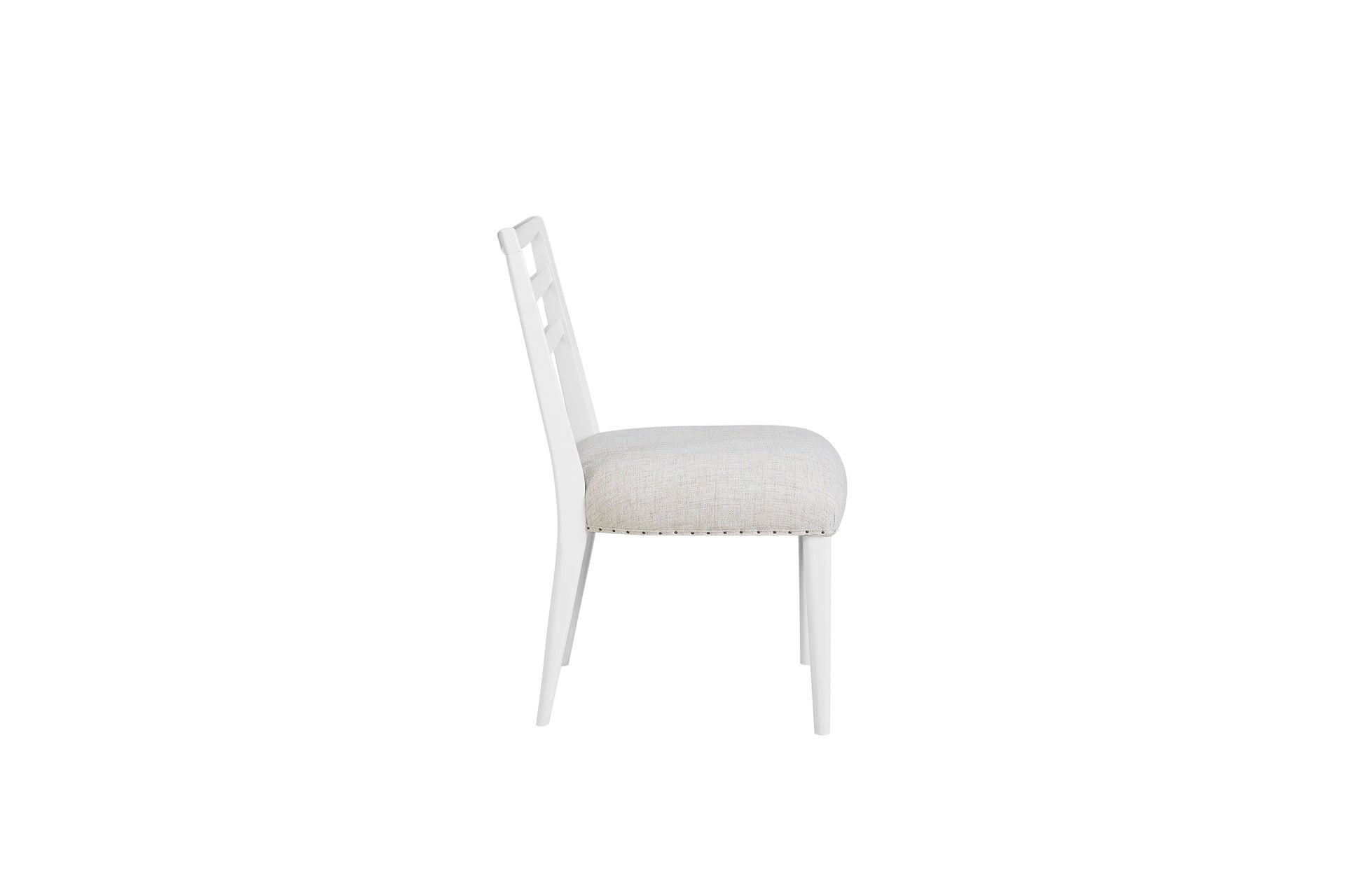 Round Expandable Table 4 Ladderback white Chairs Glass Front Server and Display Cabinet