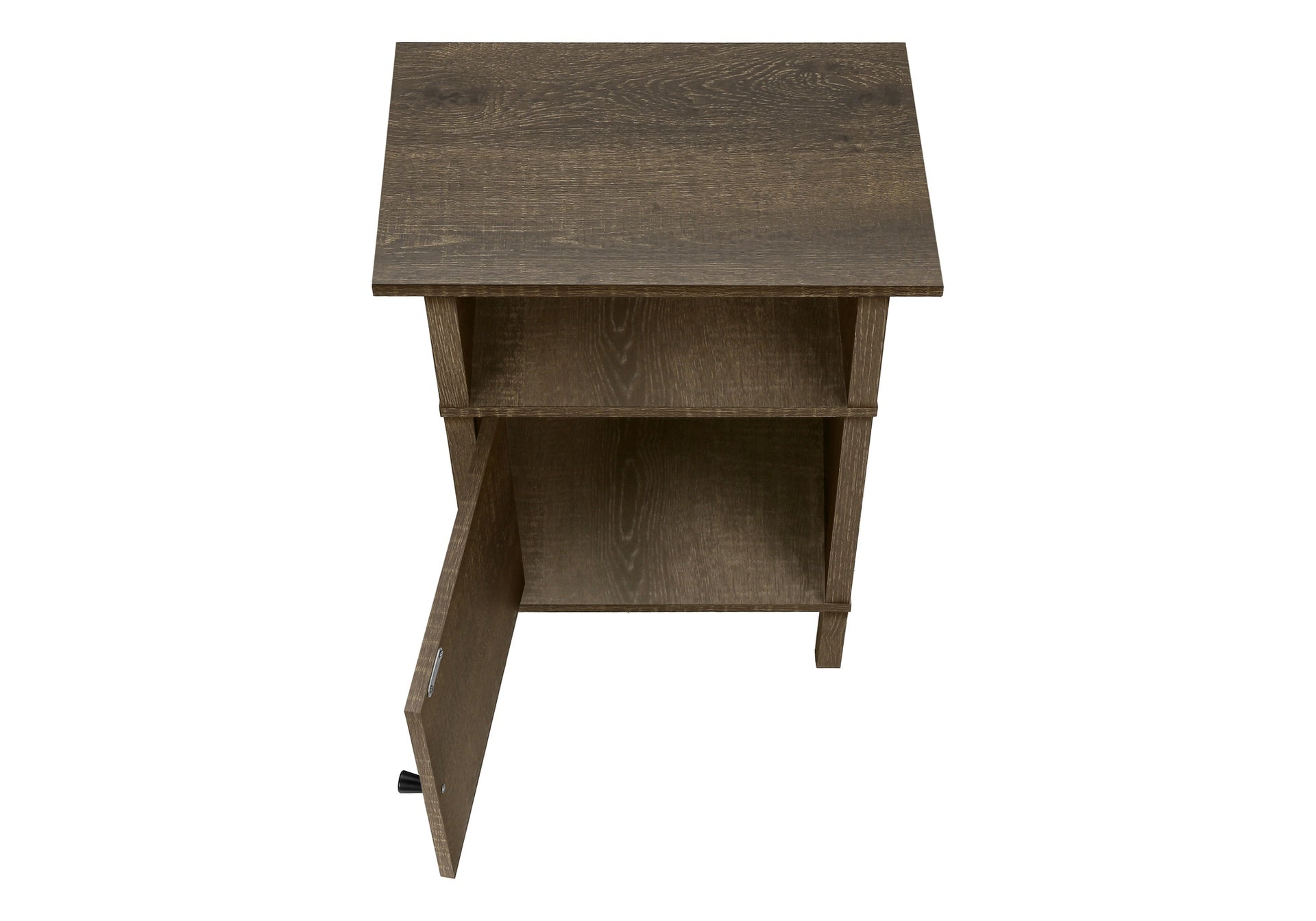 Accent Table, Side Table, End, Living Room, Small, Storage, Dark Oak Laminate, Transitional