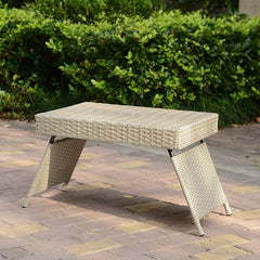 Portable Folding Wicker Table, Grey