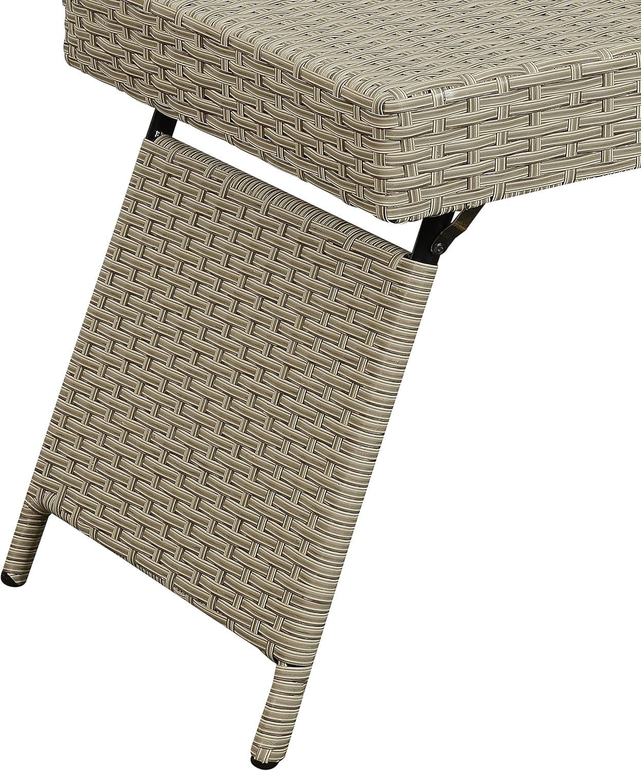 Portable Folding Wicker Table, Grey