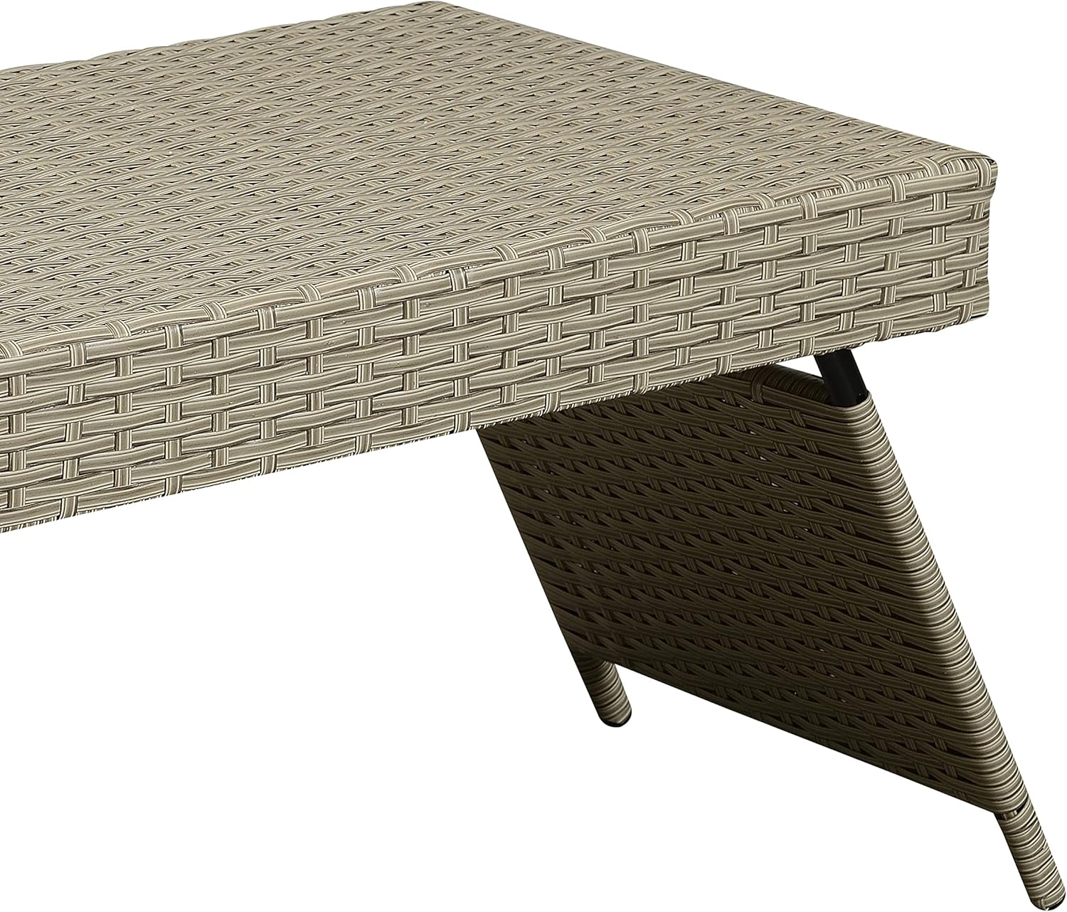 Portable Folding Wicker Table, Grey