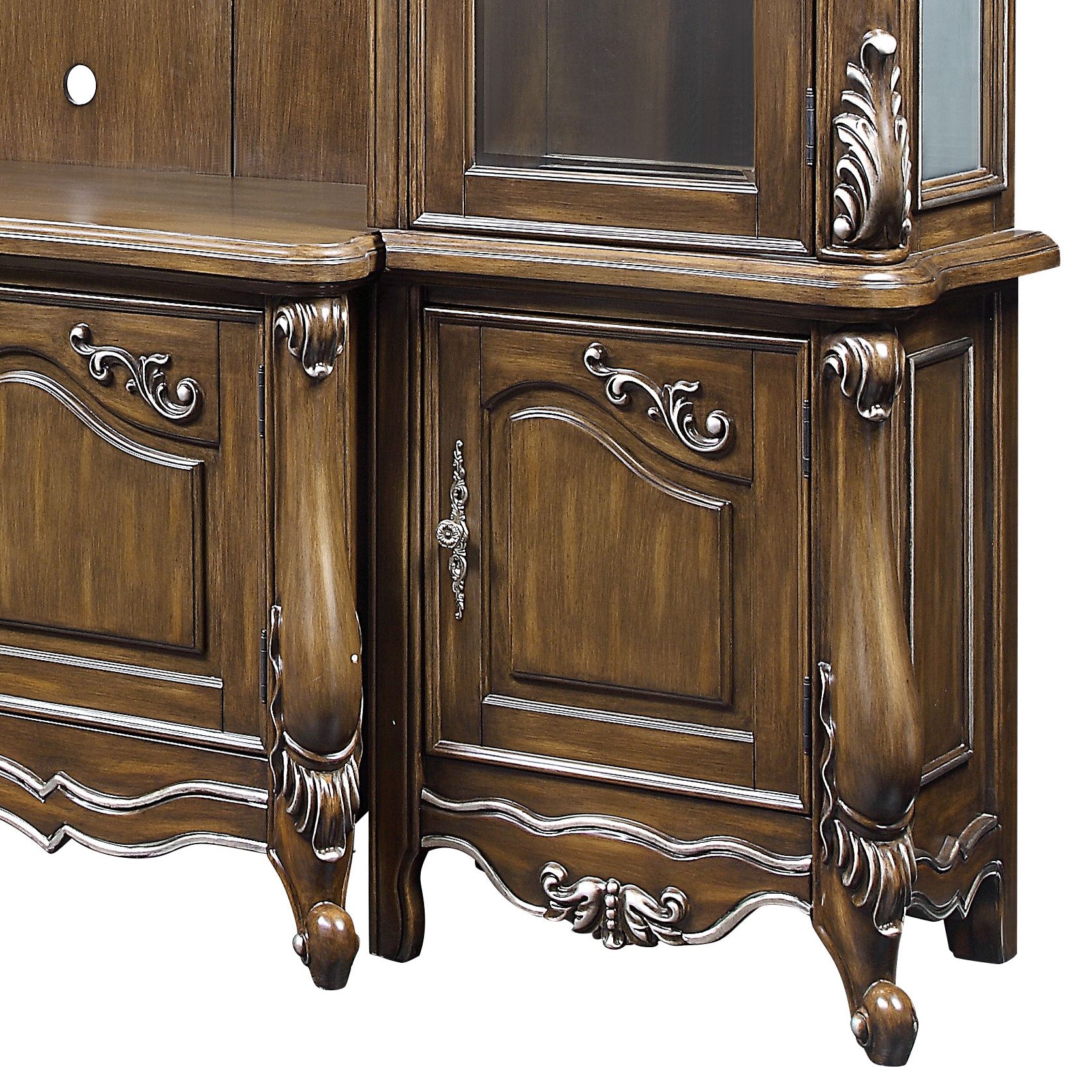 Latisha Antique Oak Finish Entertainment Center