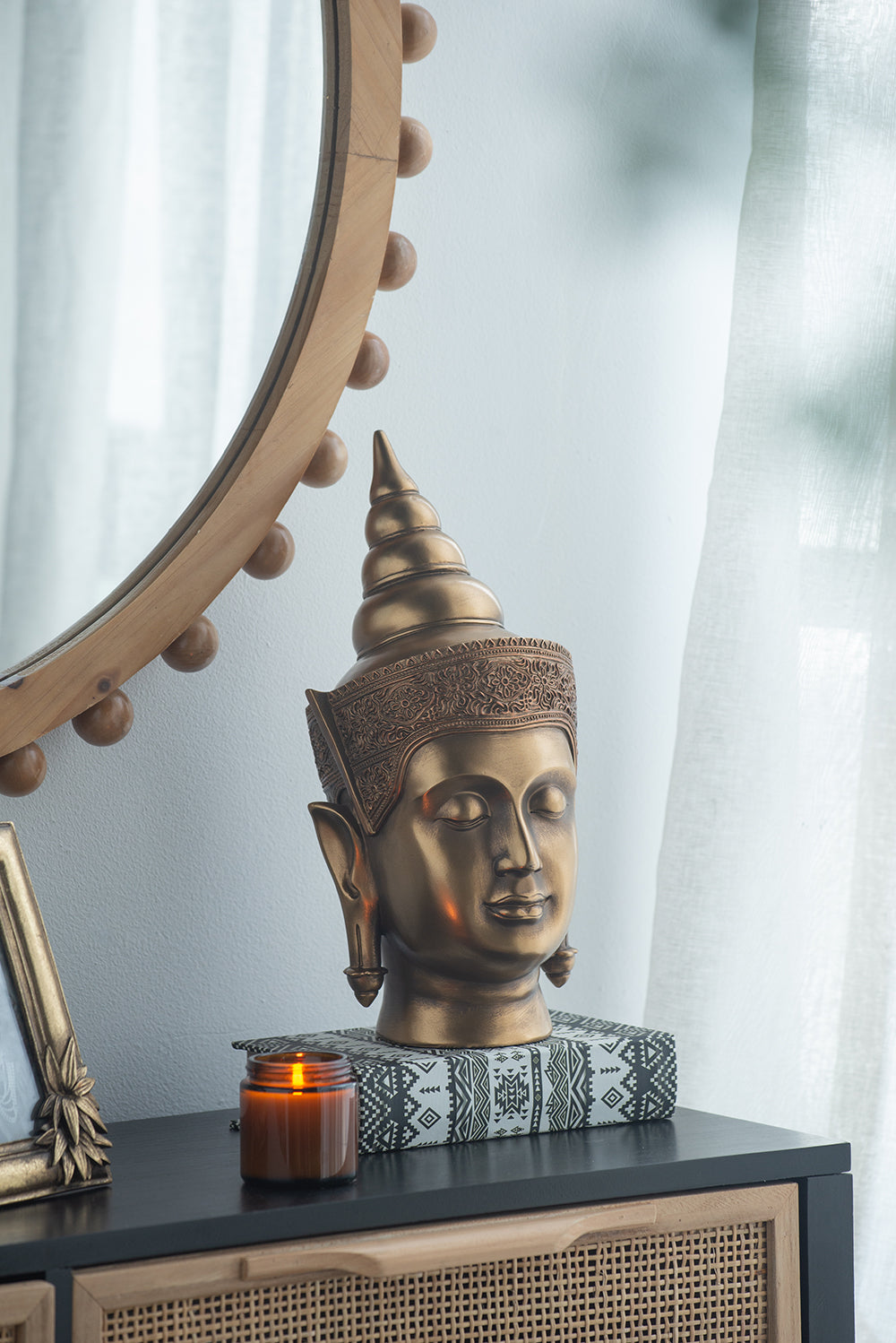 6.3x7.5x14.2" Buddha Statue Head
