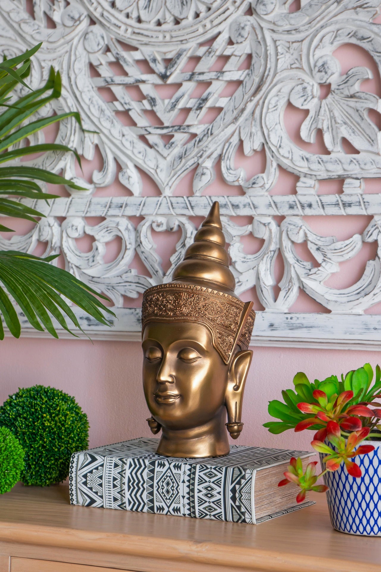 6.3x7.5x14.2" Buddha Statue Head