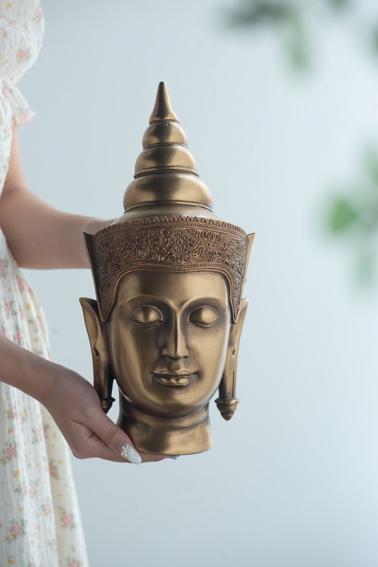 6.3x7.5x14.2" Buddha Statue Head