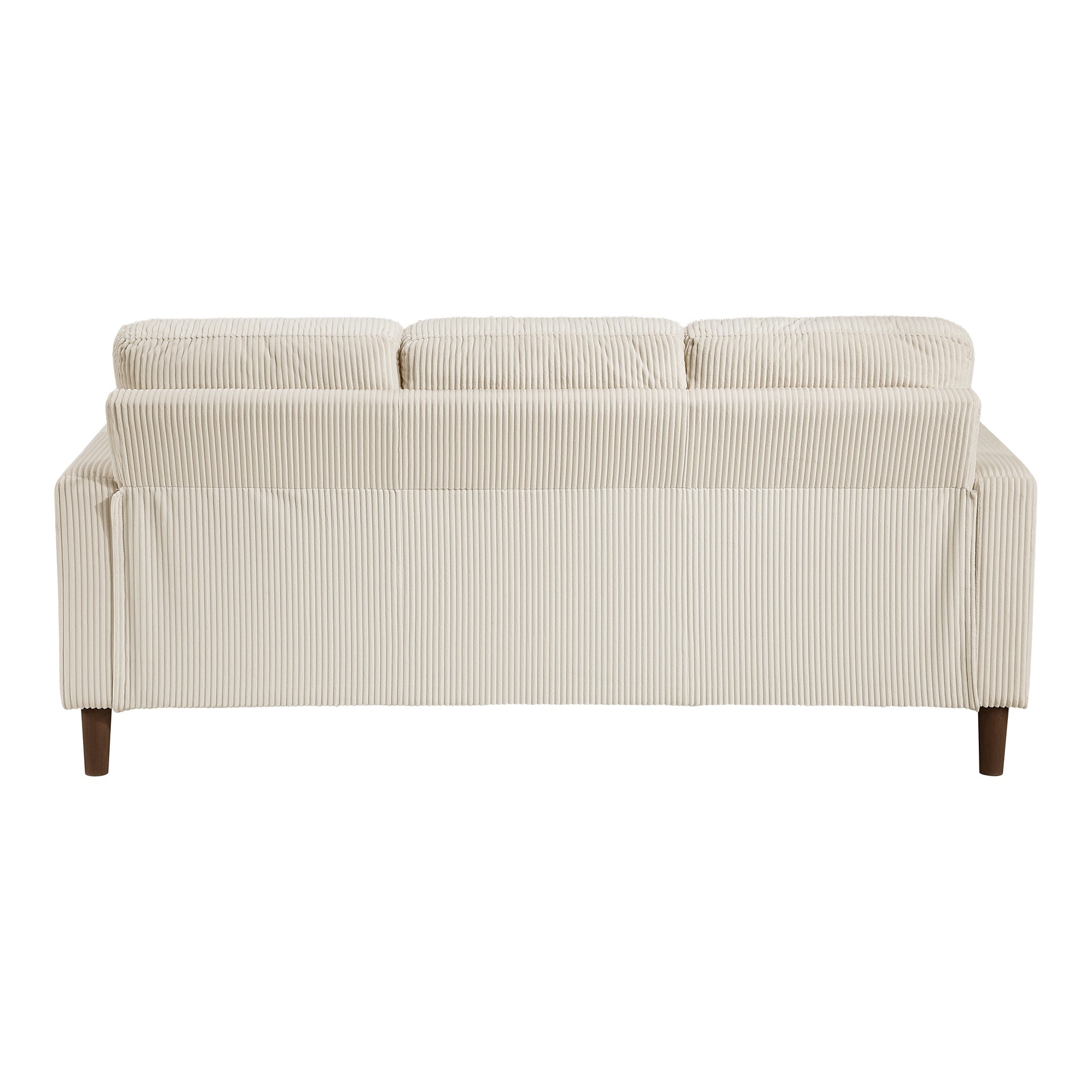 Modern Contemporary Beige Corduroy Upholstered Sofa Comfortable Cushion Solid Wood Living Room Furniture 1pc