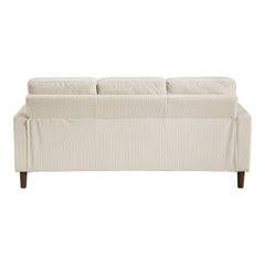 Modern Contemporary Beige Corduroy Upholstered Sofa Comfortable Cushion Solid Wood Living Room Furniture 1pc