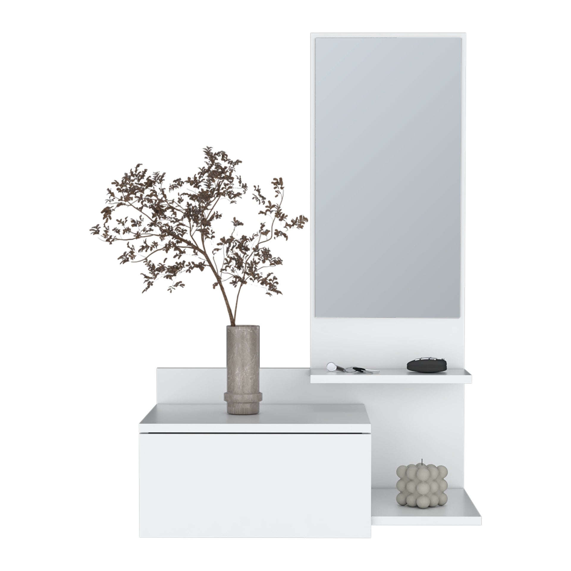 Floating Hallway Cabinet Lowell, Living Room, White