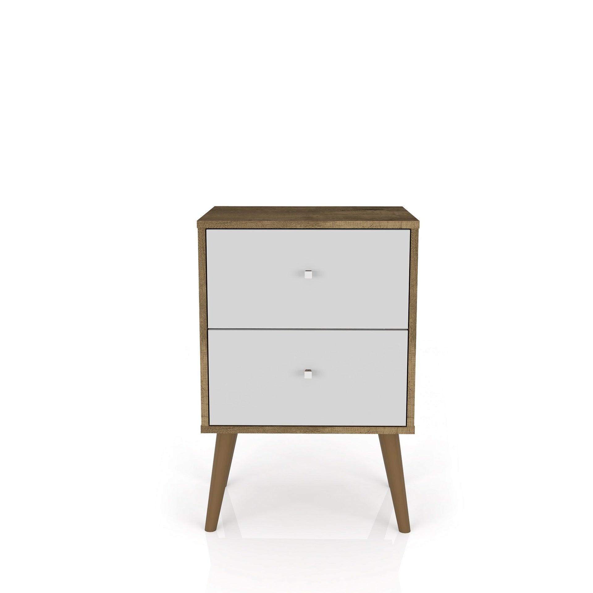 Nightstand in Rustic Brown and White
