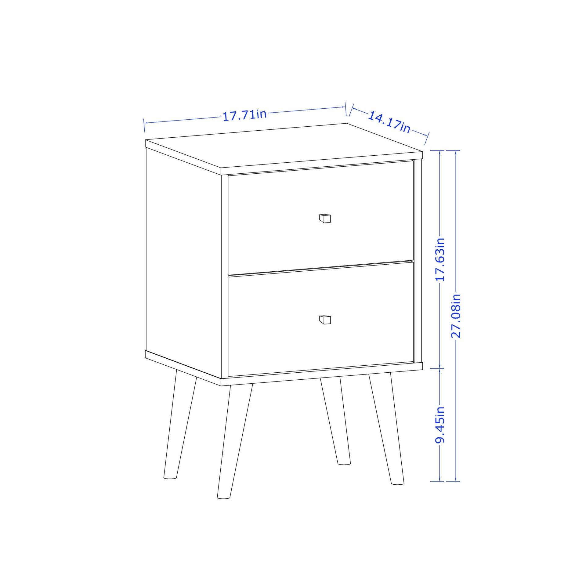 Nightstand in Rustic Brown and White