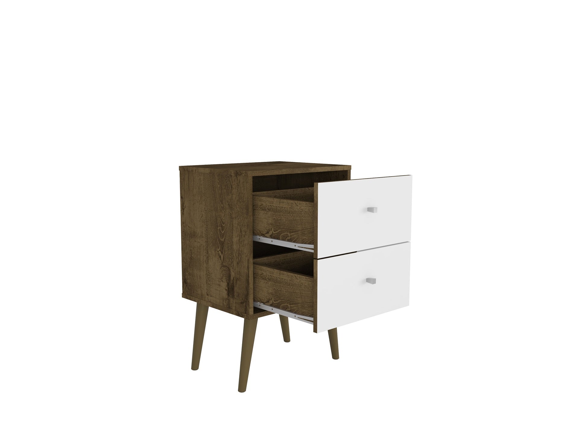 Nightstand in Rustic Brown and White