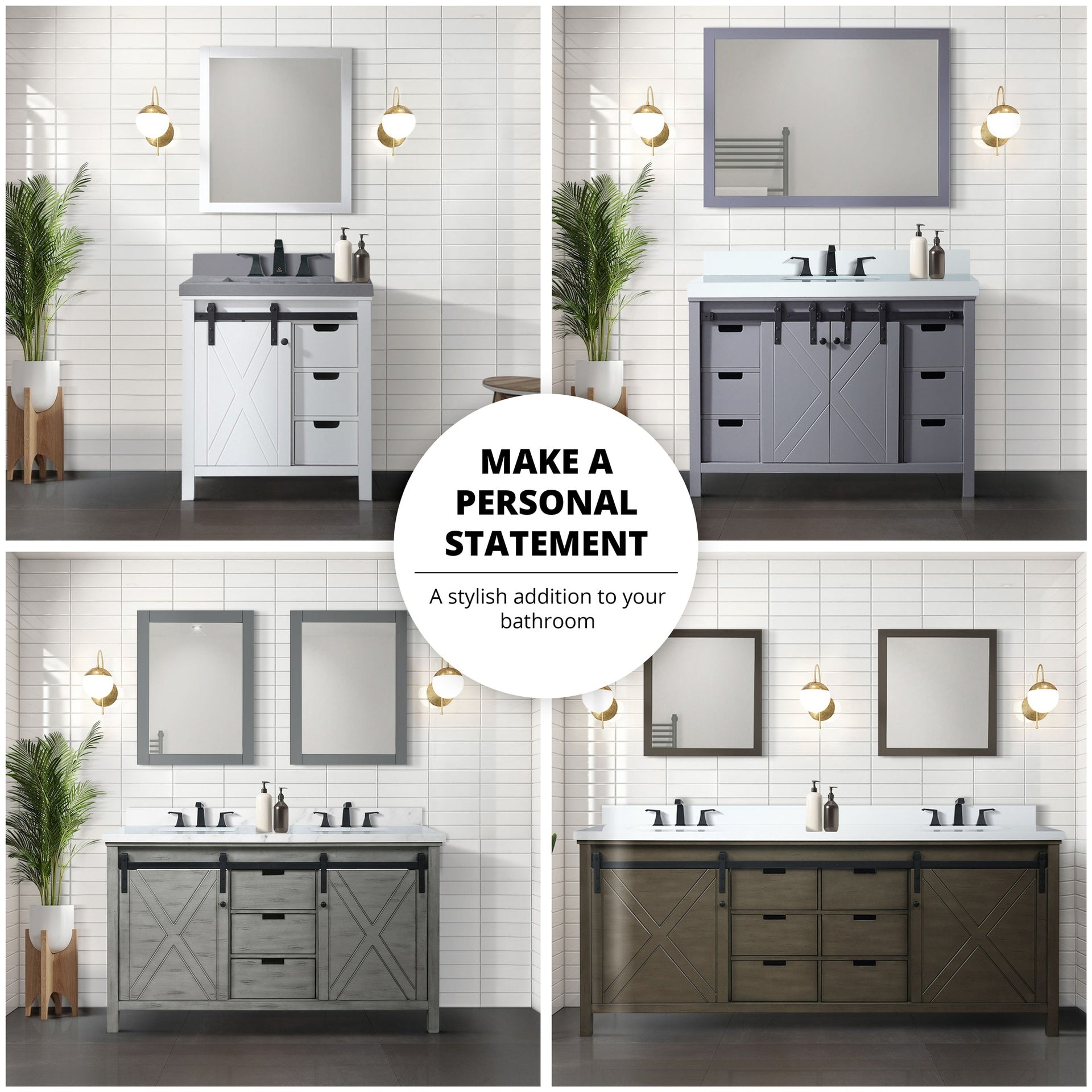 Dark Grey Bath Vanity 30 in. W x 22 in. D, Carrara Marble Countertop and 28 in. Mirror
