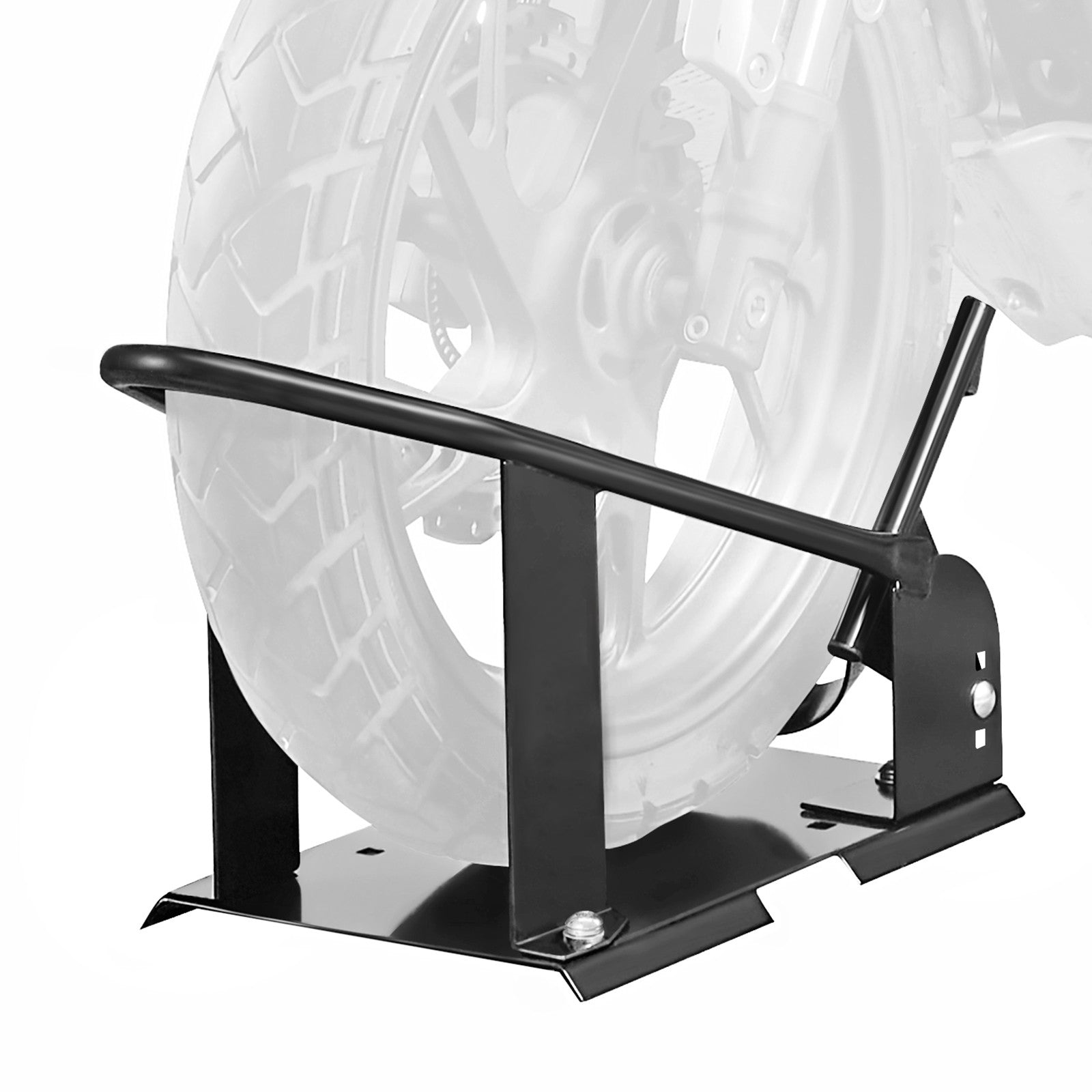 Motorcycle Wheel Chock, 1800 lbs Capacity Wheel Cradle Holder, Heavy-duty Steel Motorcycle Front Wheel Stand with 3 Adjustable Holes, For 15"-21" Off-Road Motorcycles, Standard Motorcycles