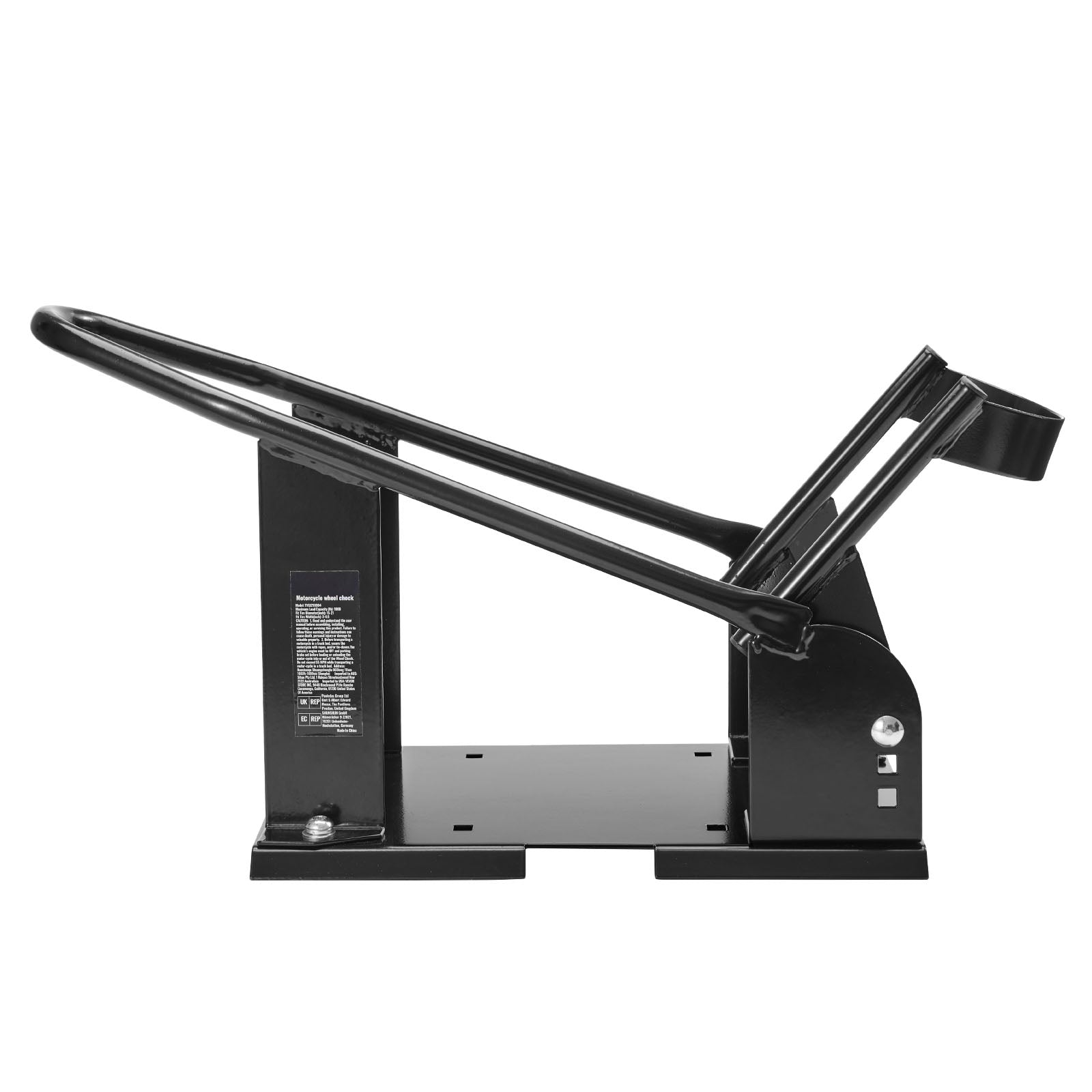 Motorcycle Wheel Chock, 1800 lbs Capacity Wheel Cradle Holder, Heavy-duty Steel Motorcycle Front Wheel Stand with 3 Adjustable Holes, For 15"-21" Off-Road Motorcycles, Standard Motorcycles