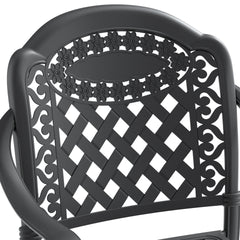 3-Piece Set Of Cast Aluminum Patio Furniture With Red Cushions
