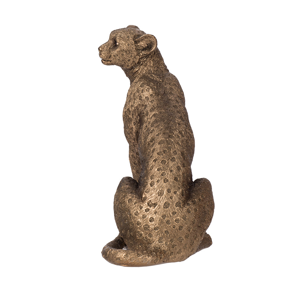 5.1x3.5x6.1" Copper Panther, Animal Statue Decor