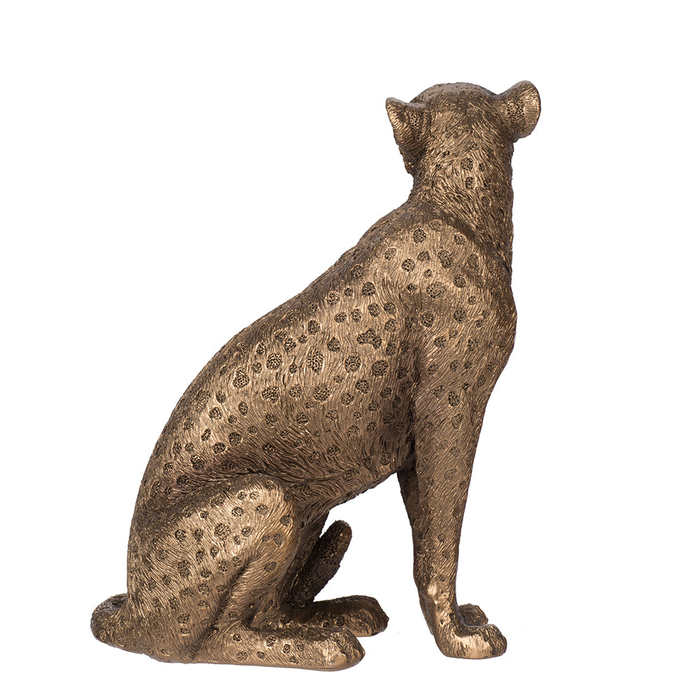 5.1x3.5x6.1" Copper Panther, Animal Statue Decor