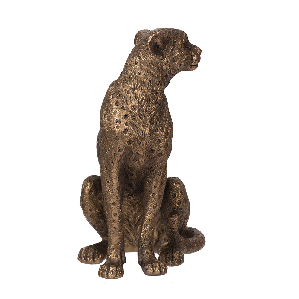 5.1x3.5x6.1" Copper Panther, Animal Statue Decor
