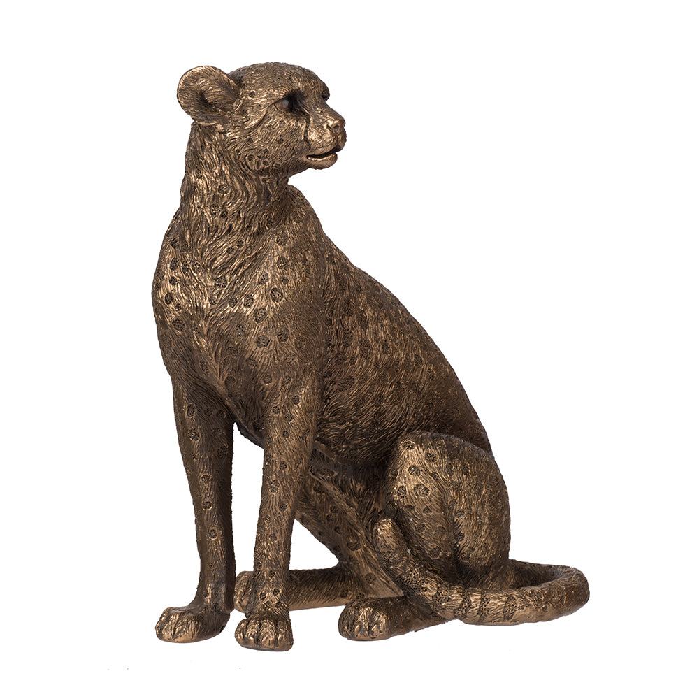 5.1x3.5x6.1" Copper Panther, Animal Statue Decor