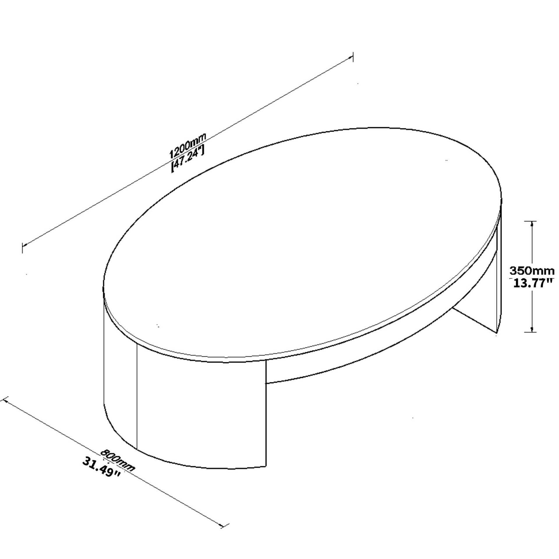Modern Luxury Oval Coffee Table Center Table for Living Room