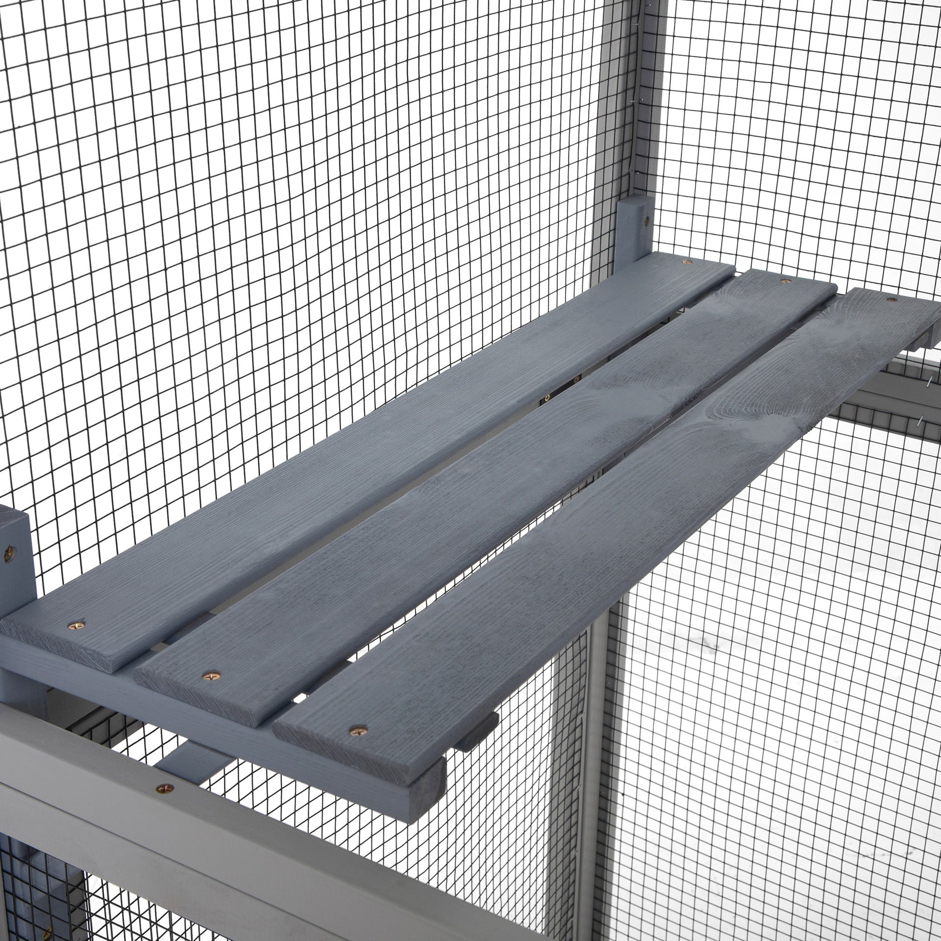 Cat House Catio Outdoor Enclosure with Platforms, 66'' cat condos on Wheels for Outdoor Patio, Dark Gray