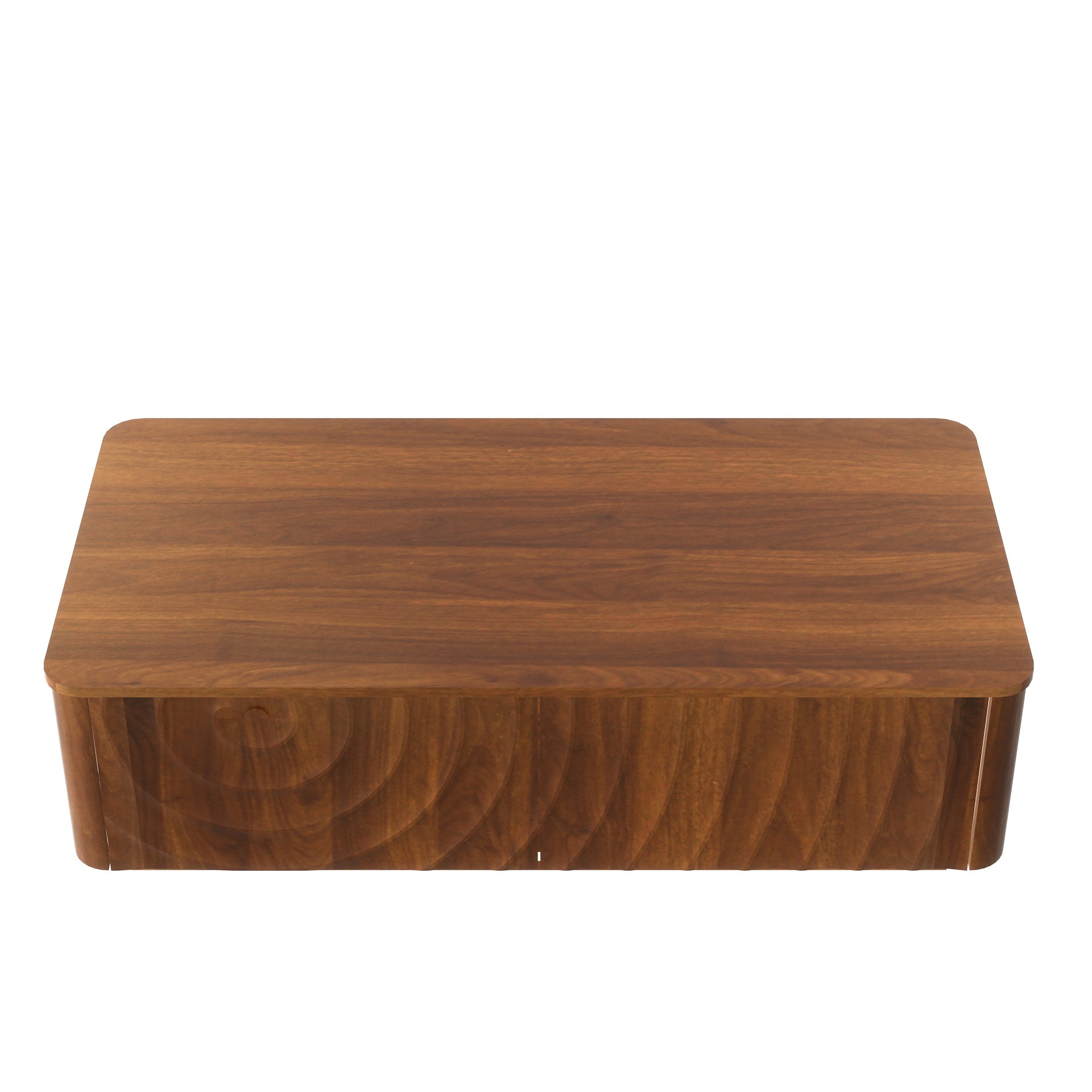 47'' Rectangle Coffee Table With Storage Mid Century Farmhouse Square Spiral Grain Coffee Tables Walnut For Living Room Coffee Table With 2 Drawers (Brown)