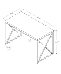 Computer Desk, Home Office, Laptop, Work, Brown Laminate, Chrome Metal, Contemporary, Modern